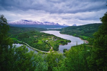 View from Skredberget in Salangen Norway.