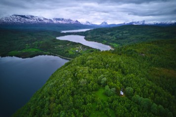 View from above Skredberget in Salangen Norway.