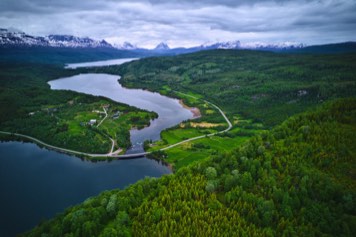 View from above Skredberget in Salangen Norway.