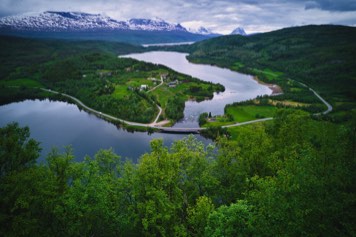 View from above Skredberget in Salangen Norway.