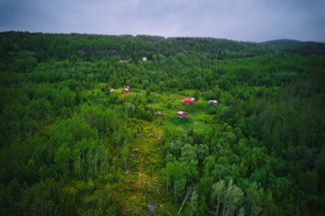 Flåget Old houses in the Hillside.