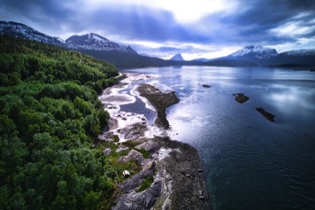 Elvelund Camping view over Sagfjorden in Salangen Norway