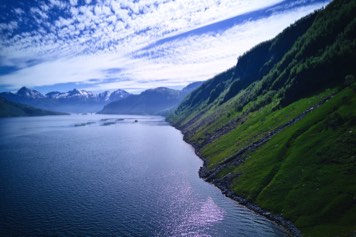 Andørja Årbostad view over Mjøsund. 