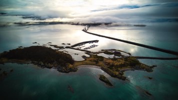 Dyrøya view brigde in low clouds